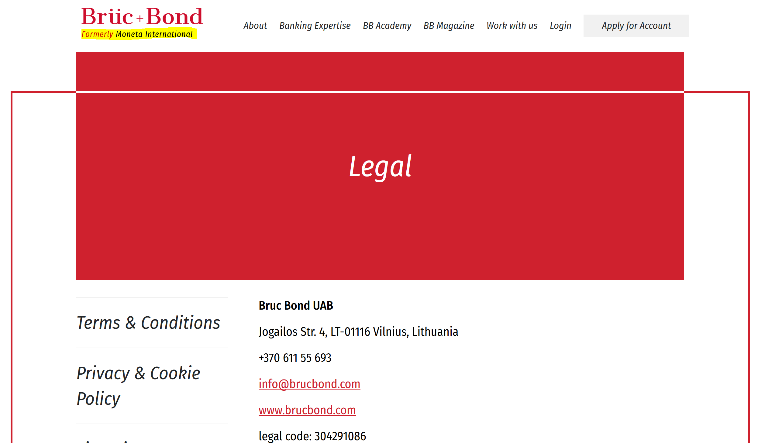 Moneta International renamed into Brü + Bond