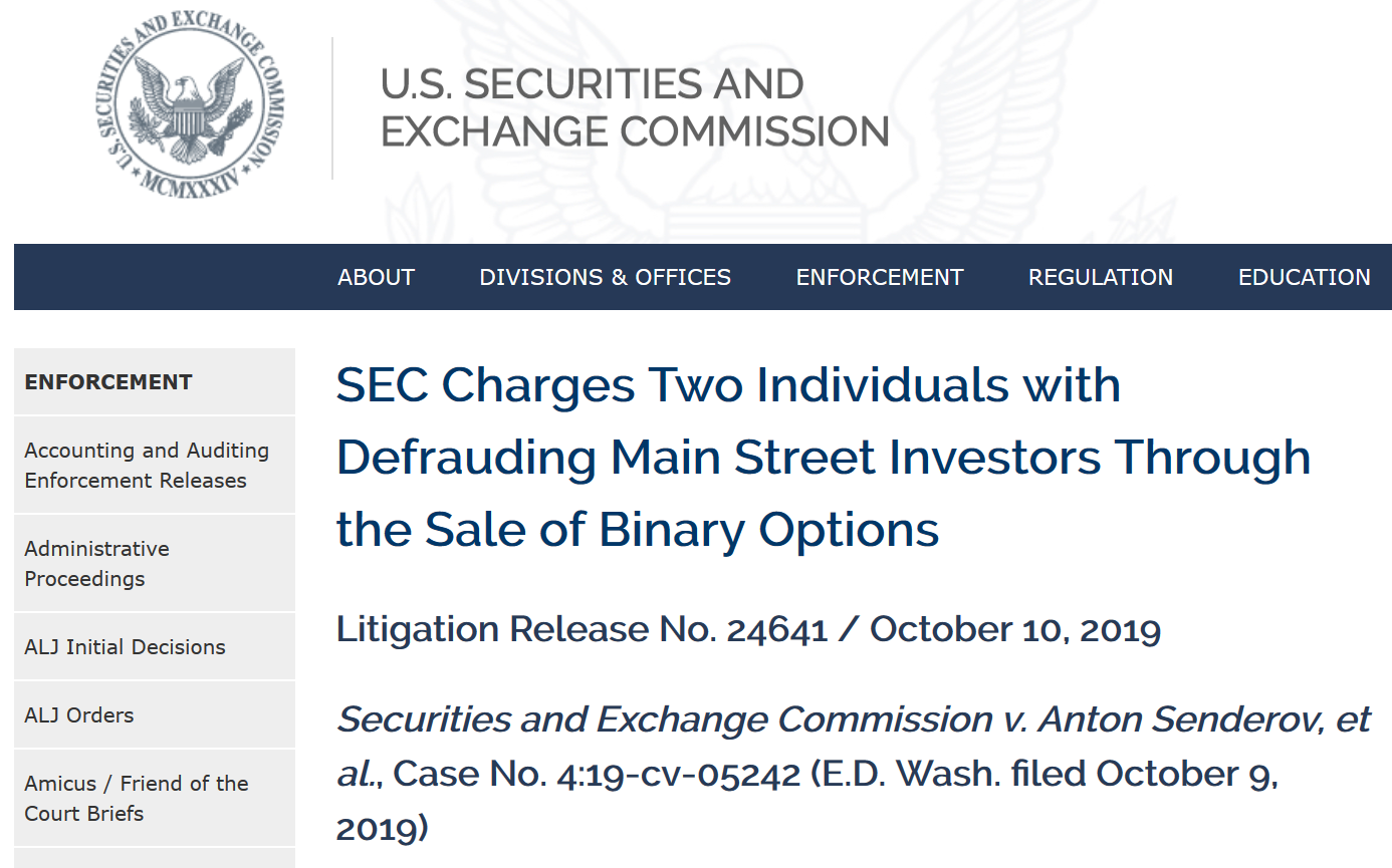 SEC charges LBinary with binary options fraud