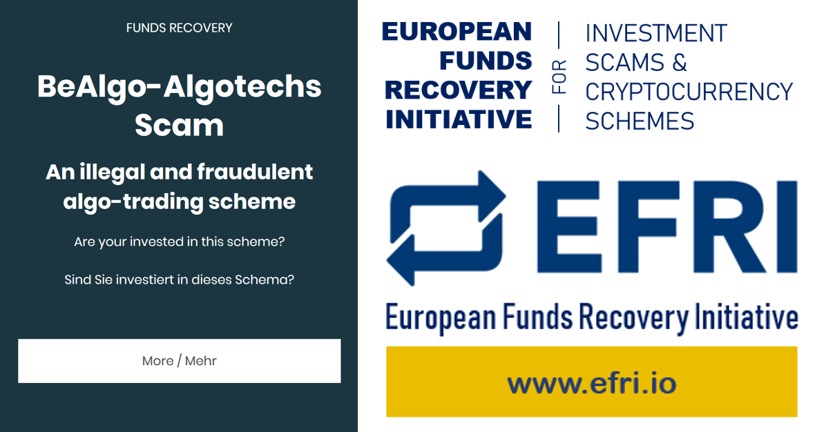 BeAlgo and AlgoTechs EFRI Campaign EFRI campaign for BeAlgo and AlgoTechs scams