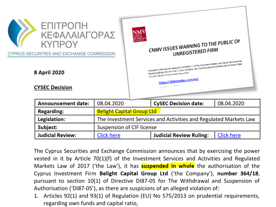 Belight Capital Group and DBFX Belight Capital Group and DBFX broker scam