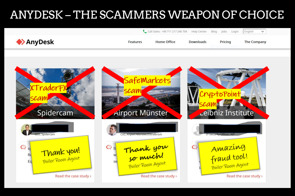 AnyDesk the Scammers Weapon yellow AnyDesk boiler room weapon producer