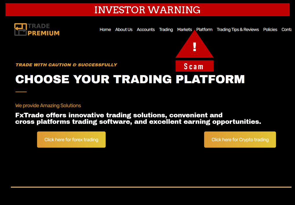 FXTradePremium FCA Warning FCA warns against Fortrade clone FXTradePremium