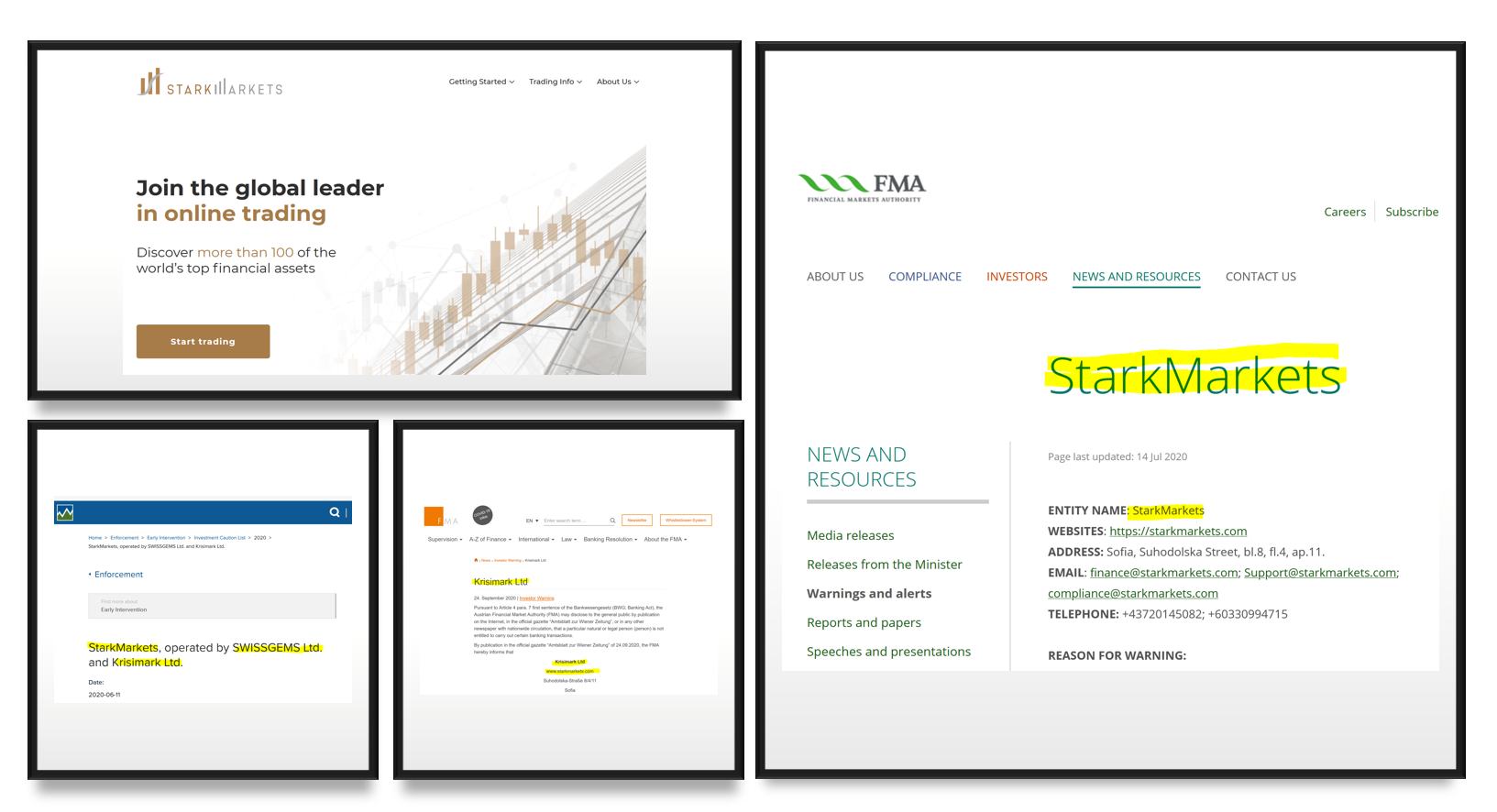 FMA StarkMarkets warning FMA and other regulators warn against StarkMarkets broker scam