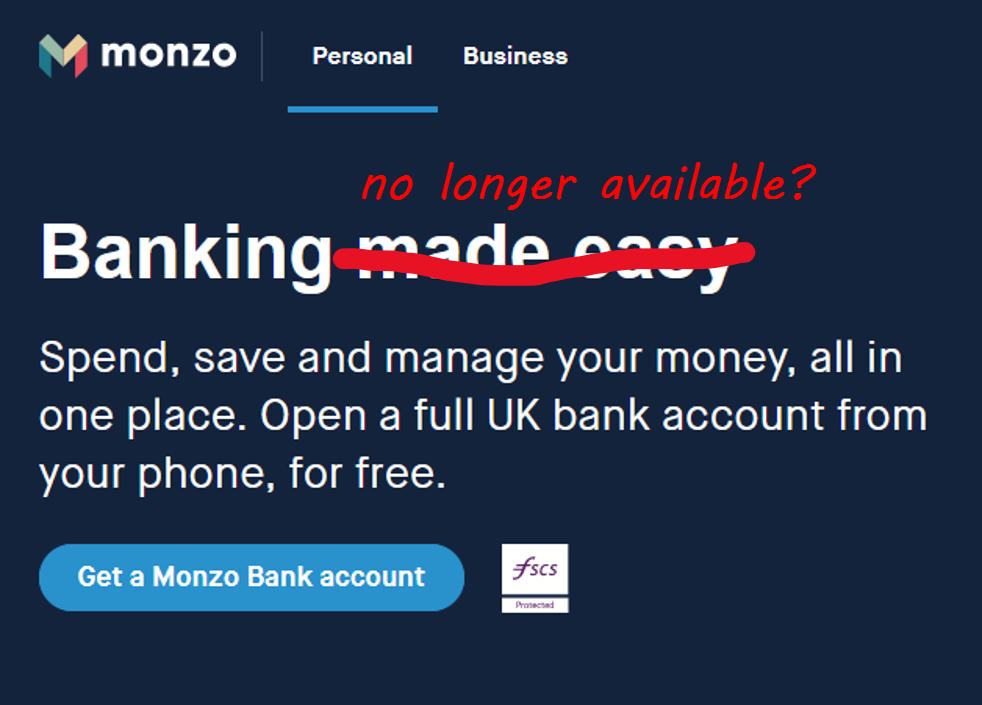 Monzo Screen fi Monzo in troubles