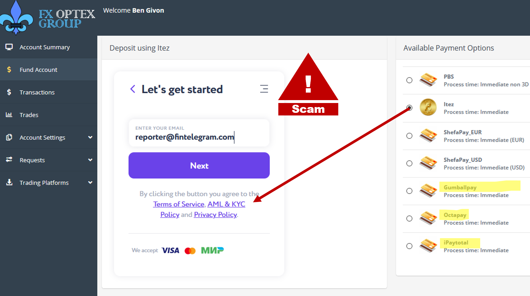 FX Optex Groups FI FMA warns against FXOptex Groups broker scam