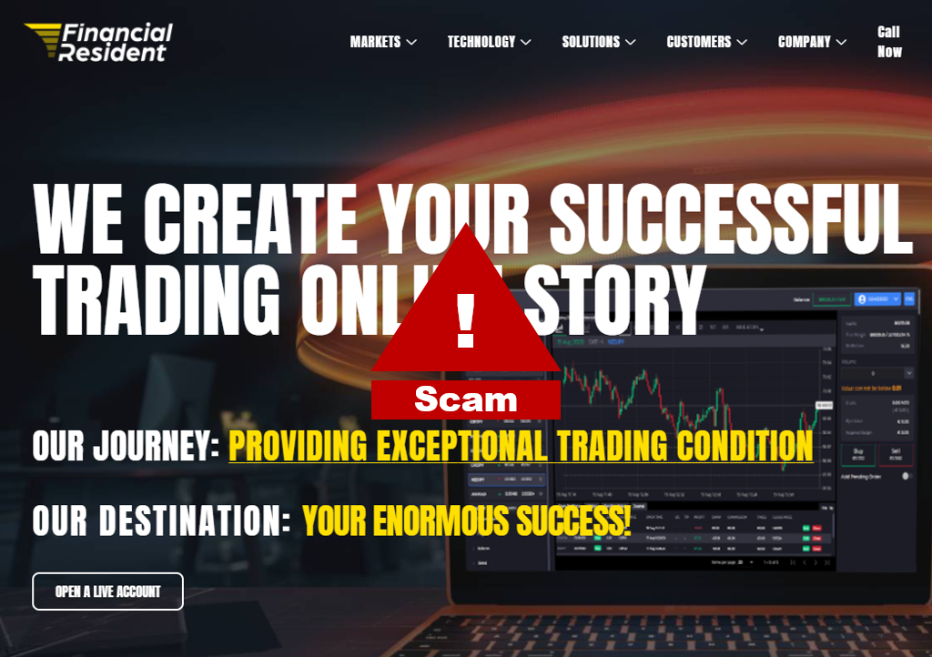 FinancialResident scam fi investor alert financial resident broker scam