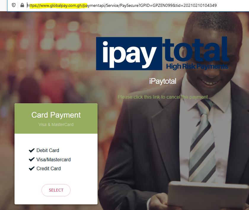 GlobalPay iPayTotal iPayTotal works with Global Payments