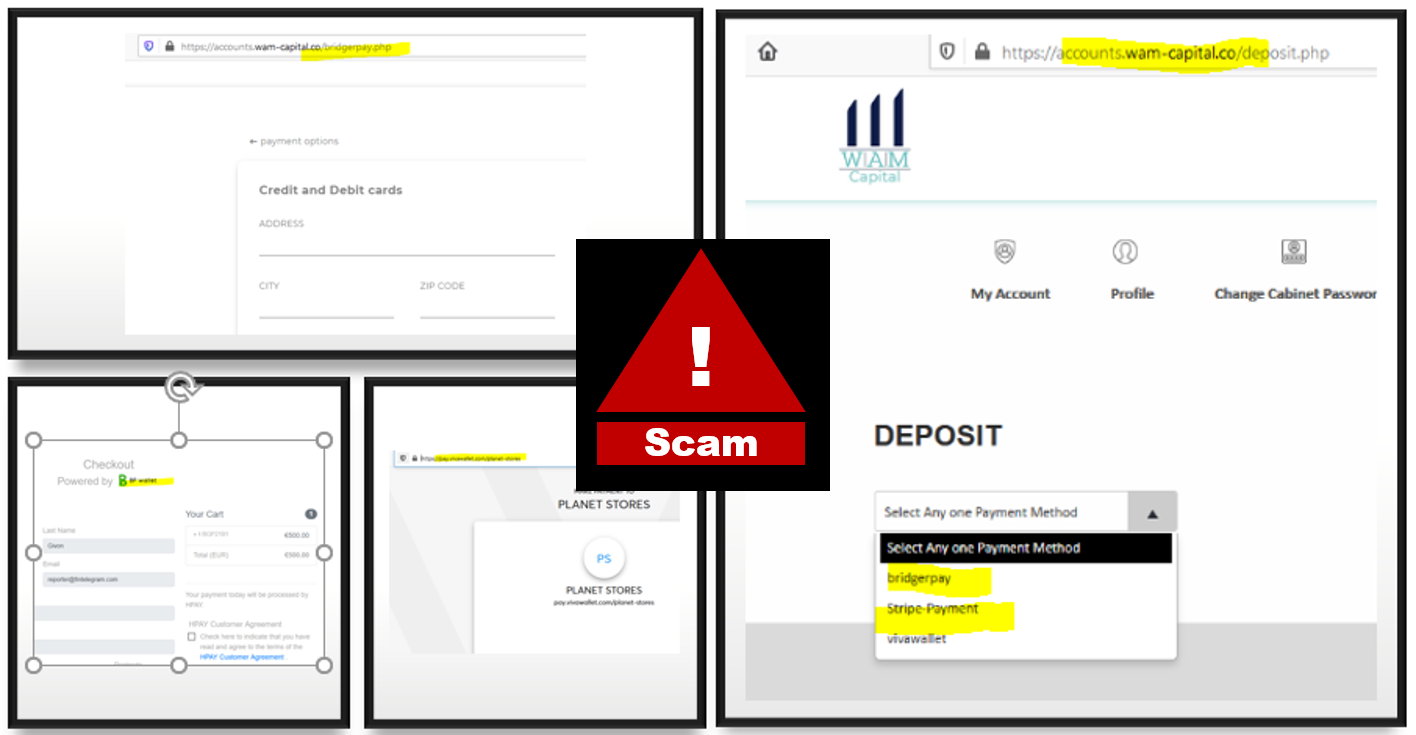 Investor warning WAM Capital with BridgerPay and VivaWallet
