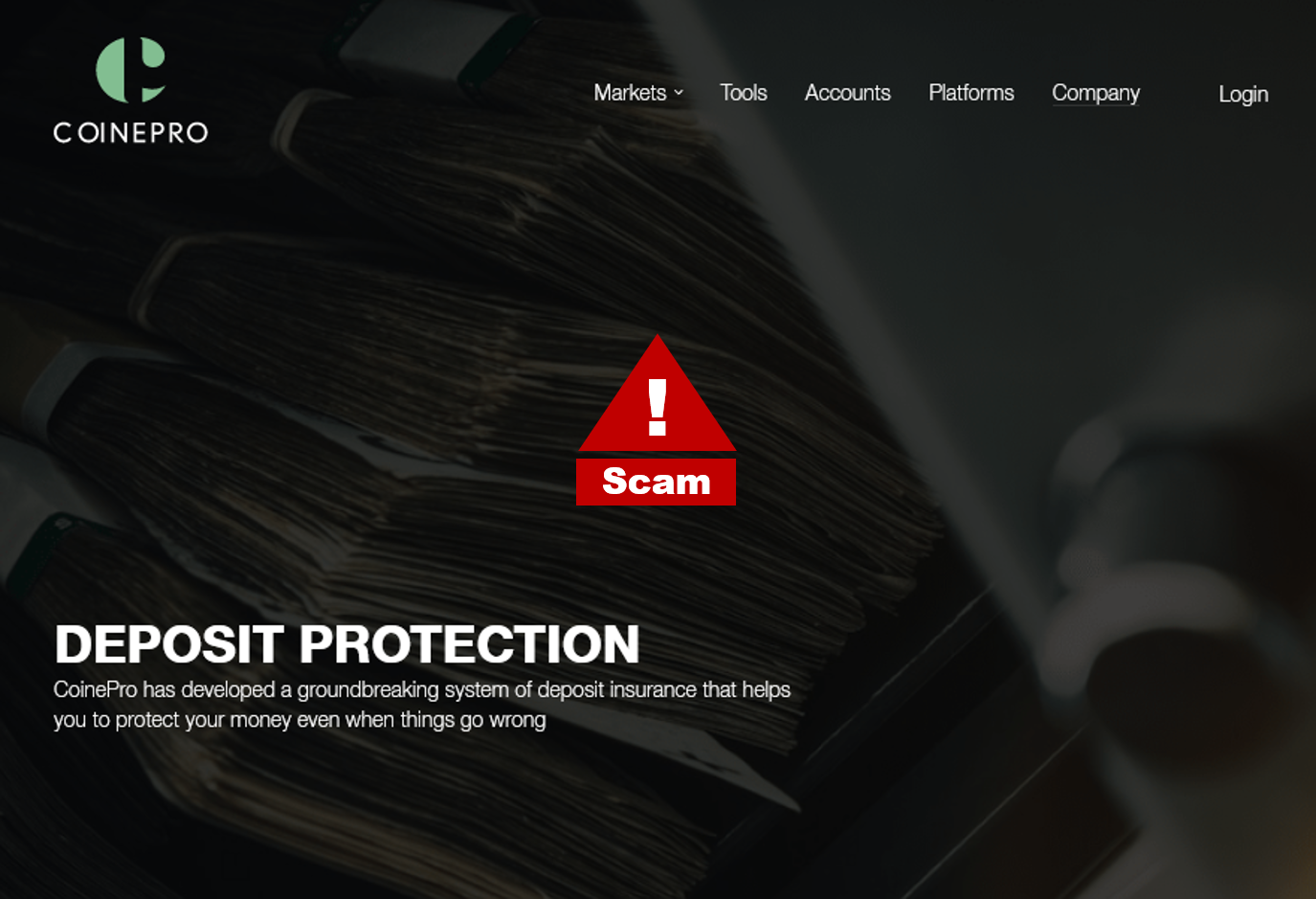 CoinePro Inovestments CCX Markets FI Investor warning CoinePro broker scam