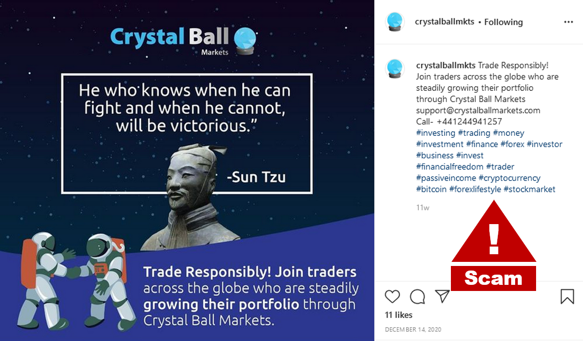 Crystal Ball Markets scam FI Crystal Ball Markets scam warning