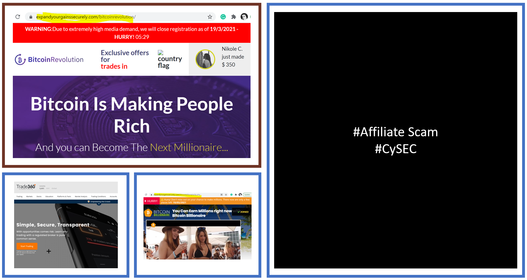 Trade360 affiliate scam FI Affiliate scam with CySEC-regulated Trade360
