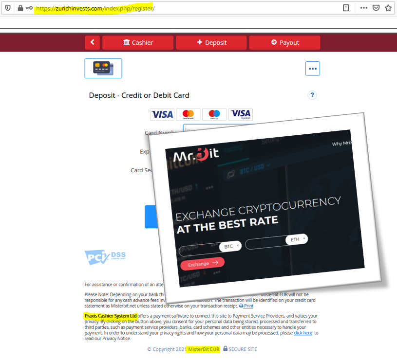 Zurich Invests Scam FI Consob orders blackout of Zurich Invests scam with Praxis Cashier