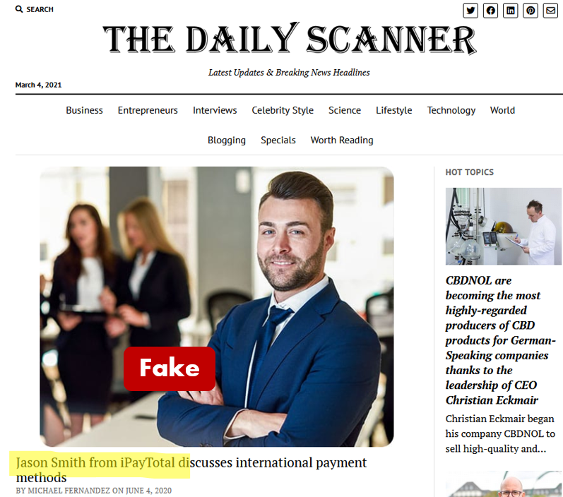iPayTotal Fake ID iPayTotal and its fake people
