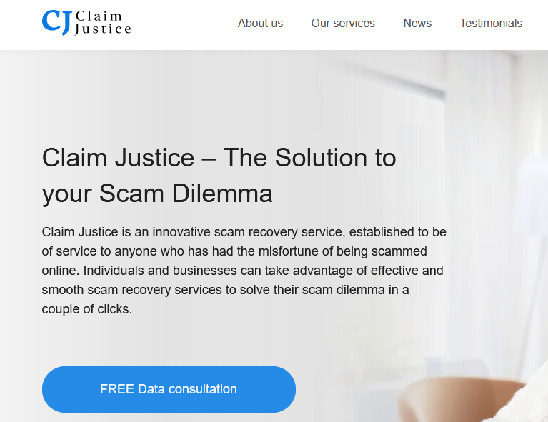 Claim Justice website Victim attention Claim Justice fund recovery service