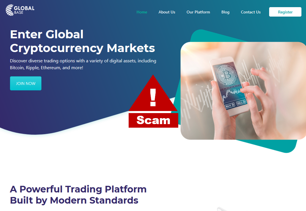 Global Base FI Fraudulent BitQT campaigns promotes Global Base crypto scam