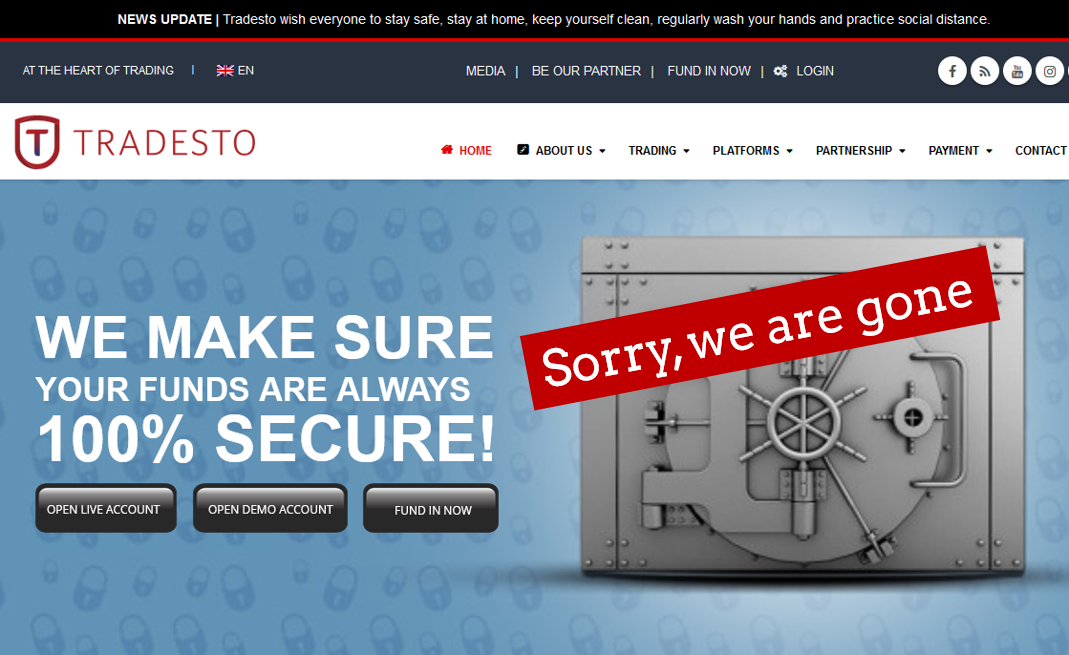 Tradesto FI Tradesto broker scam vanished
