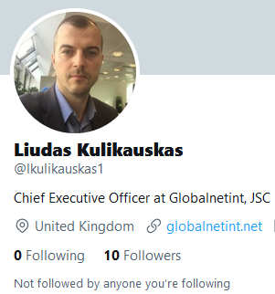 GNI CEO Liudas Kulkauskas on Twitter