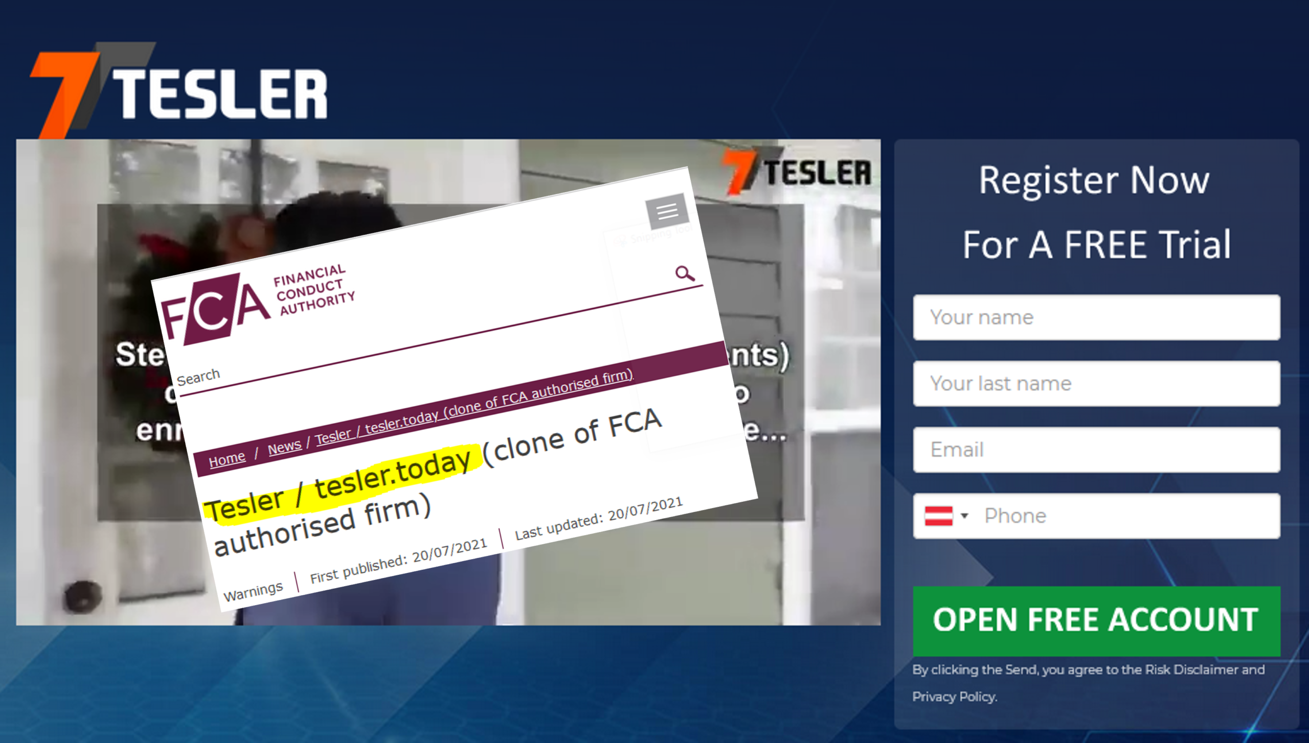 FCA warning against Tesler FCA issues warning against Tesler fraud campaign