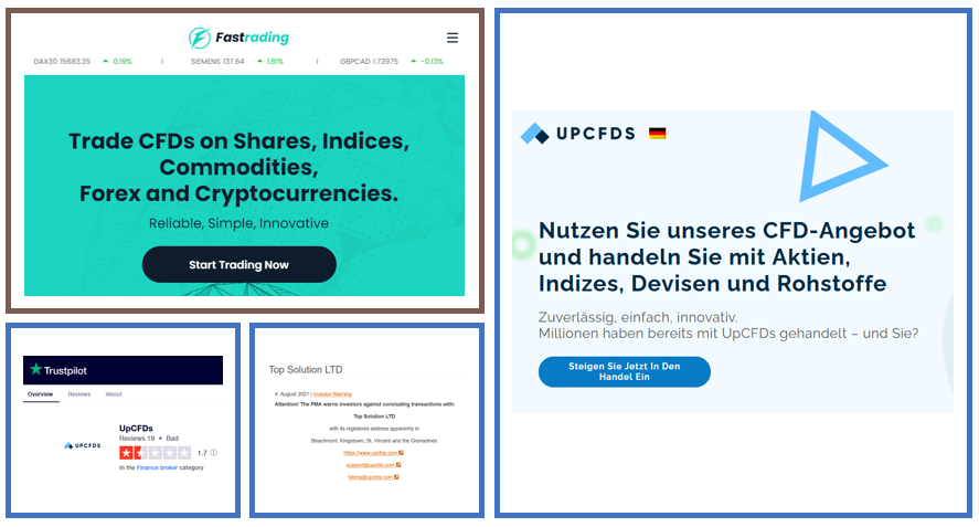 FasTrade UpCFDs FI Investor warning FasTrade and UpCFDs broker scams