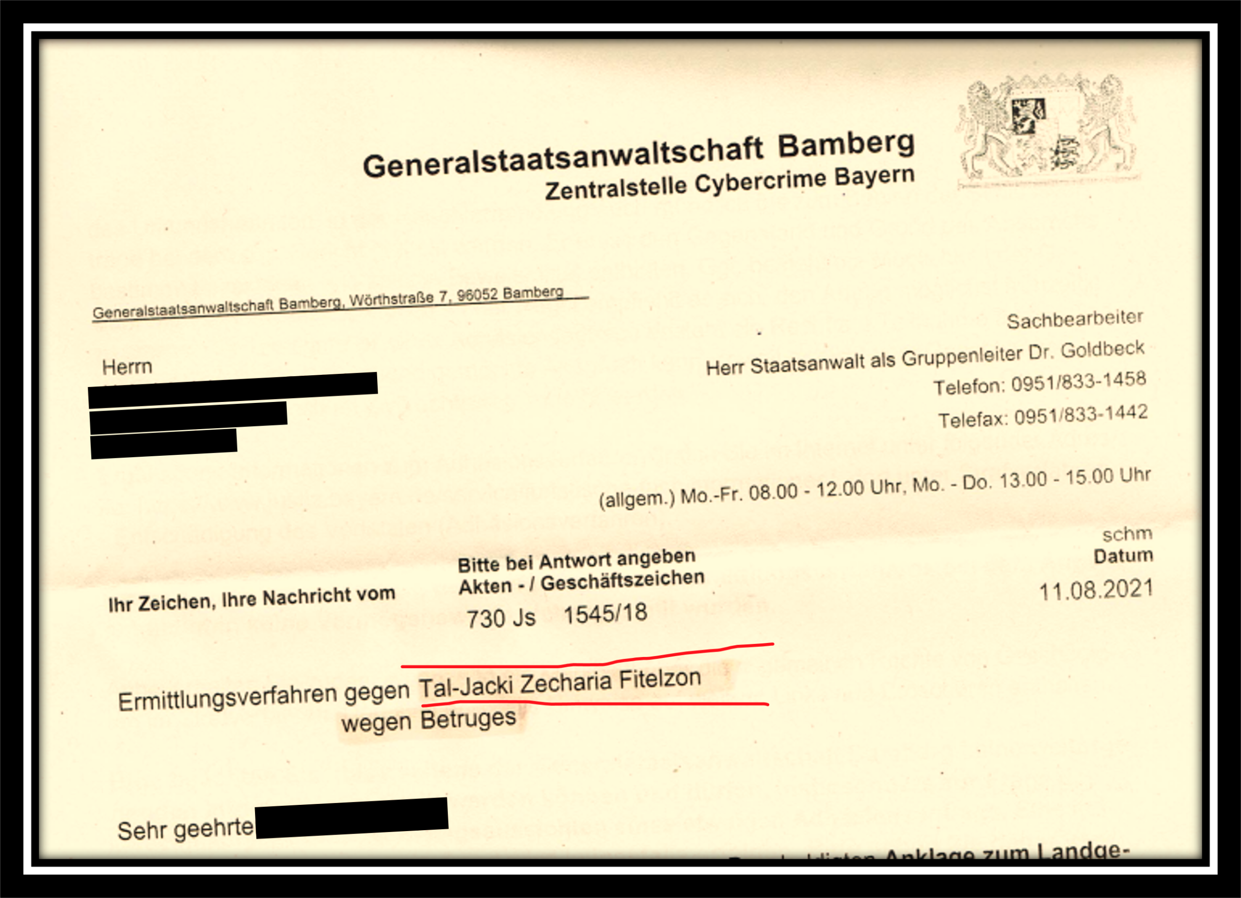 Indictment Tal Jacki Fitelzon