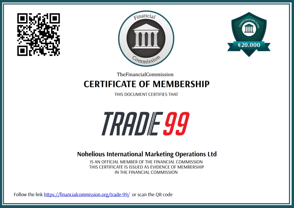 Trade99 certificate isssued by The Financial Commission