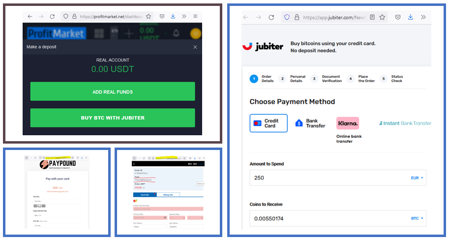 ProfitMarket FI investor warning against ProfitMarket scam facilitated by Jubiter and PayPound