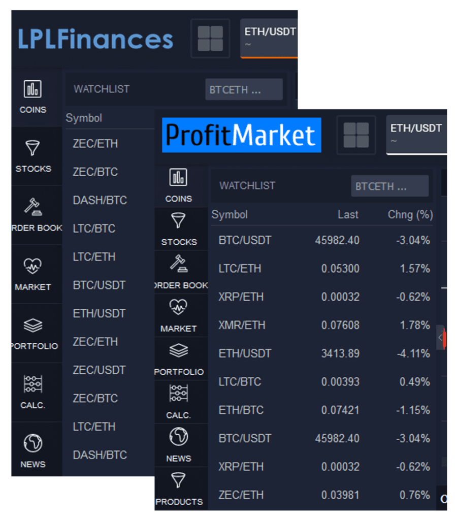 ProfitMarket and LPLFinances scams are whitelabel clones