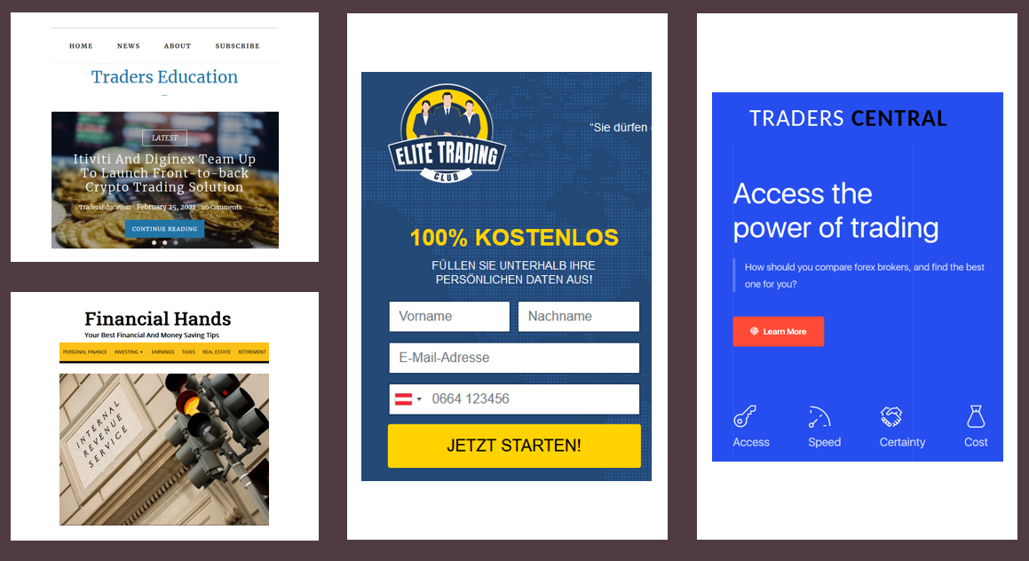 Traders Central FI Fraudulent marketting campaigns Traders Central Financial Hands Financial Handshake