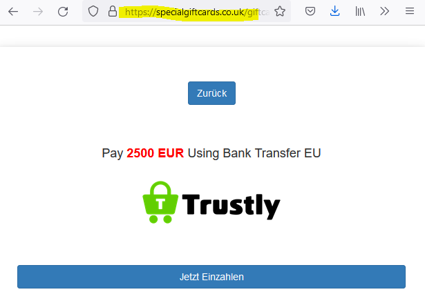 HandelXP facilitated by Special Gift Cards and Trustly
