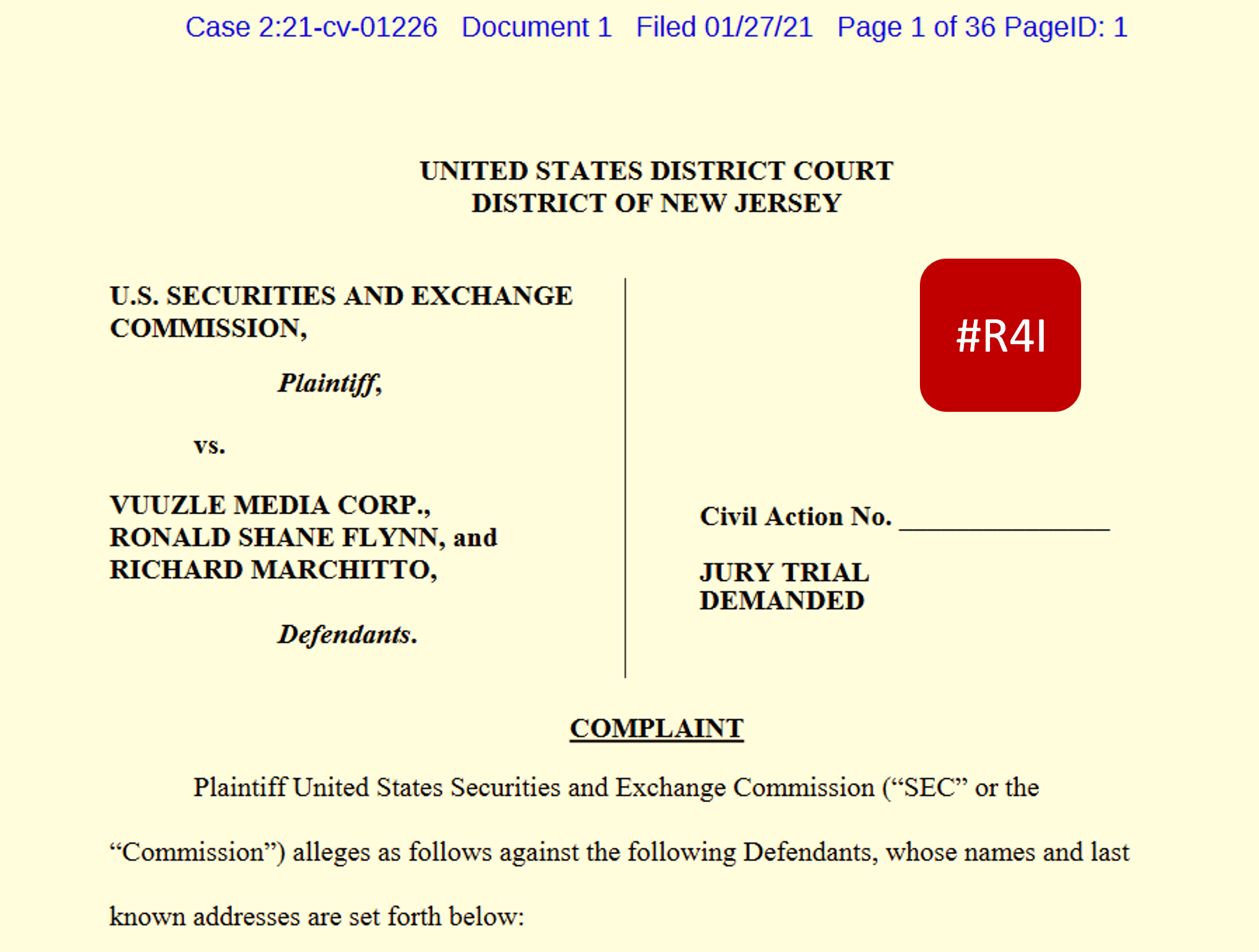 Vuuzle Media Ronald Shane Flynn SEC Request 4 Information Ronald Shane Flynn investment schemes