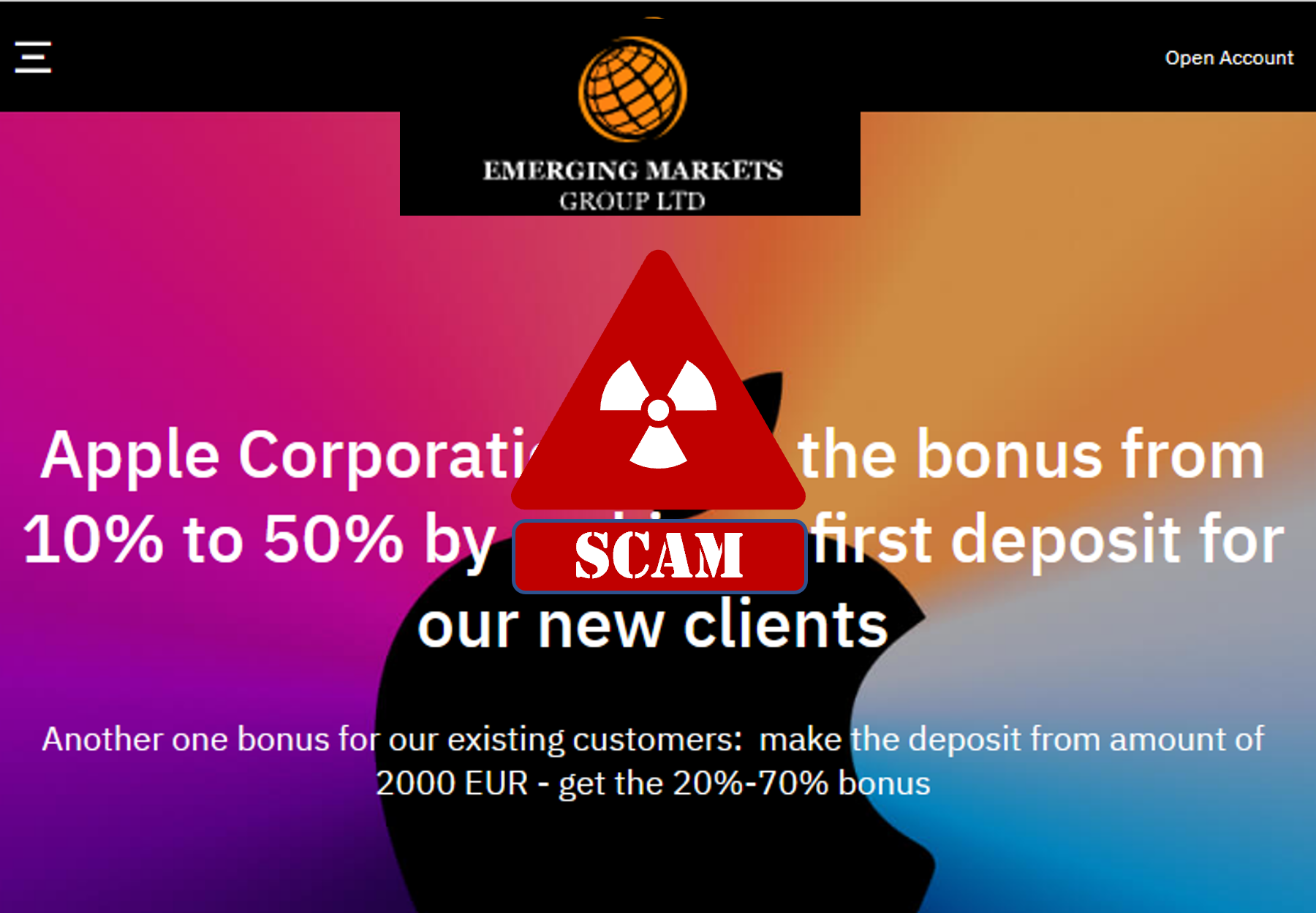 Emerging Markets Group FI investor warning against Emerging Markets Group broker scam