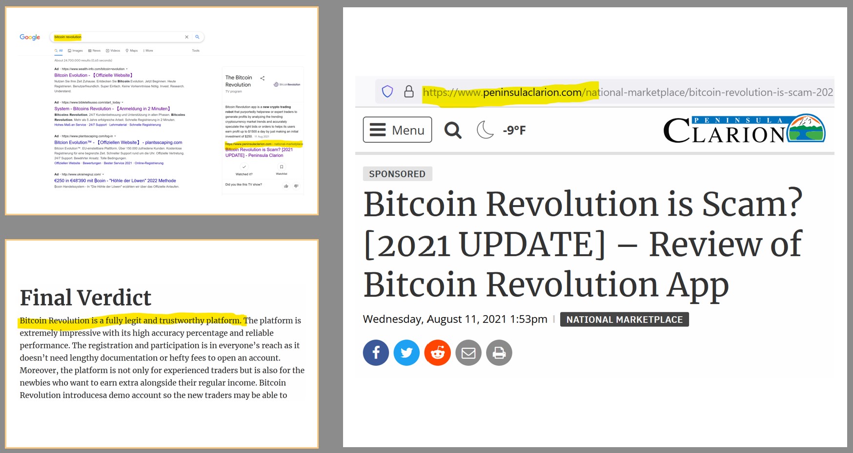 Peninsula Clarion promotes Bitcoin Revolution Peninsula Clarion promotes Bitcion Revolution