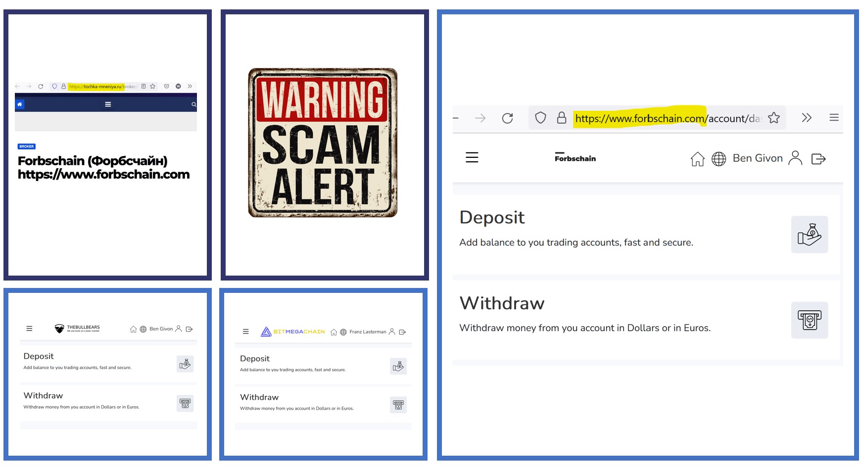BitMegaChain Forbschain FI investor warning against BitMegaChain Forbschain and TheBullBear broker scams