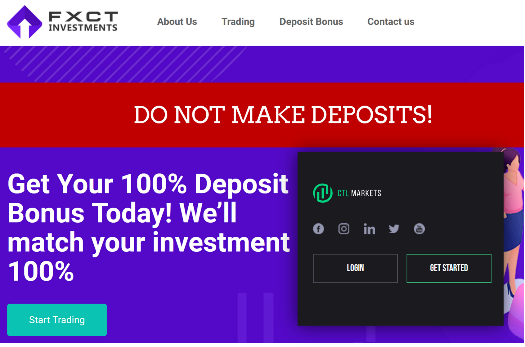 CTL Markets FXCT Investments investor warnings against CTL Markets and FXCT Investments