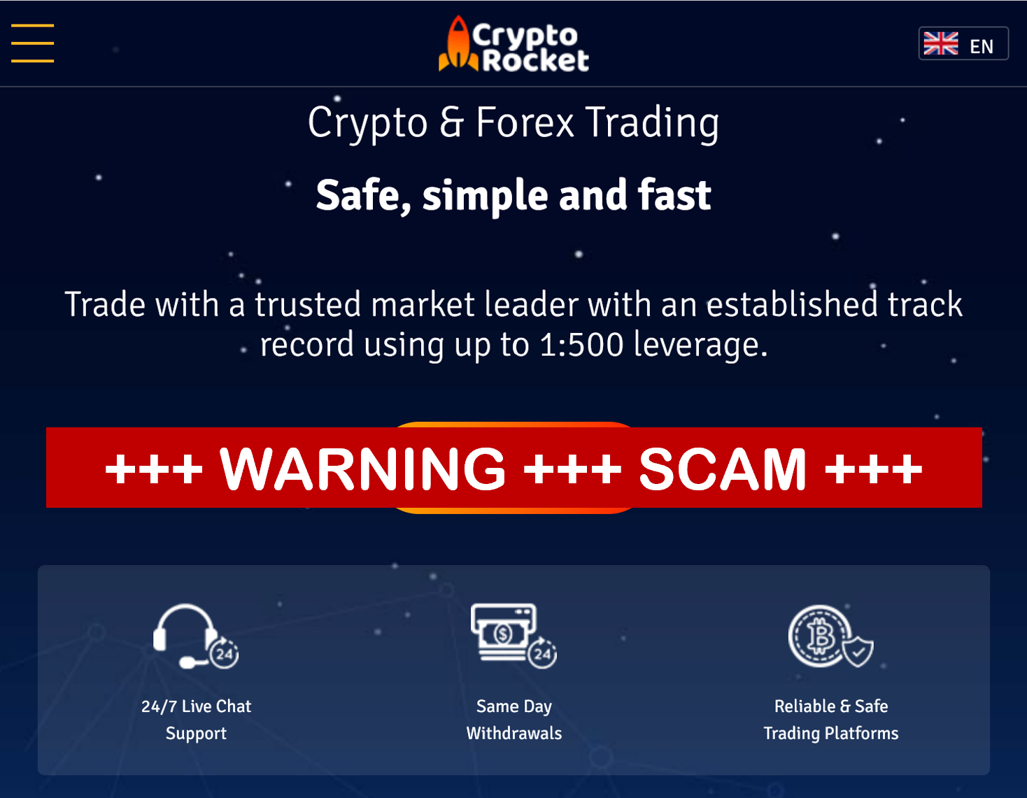 investor warning against CryptoRocket