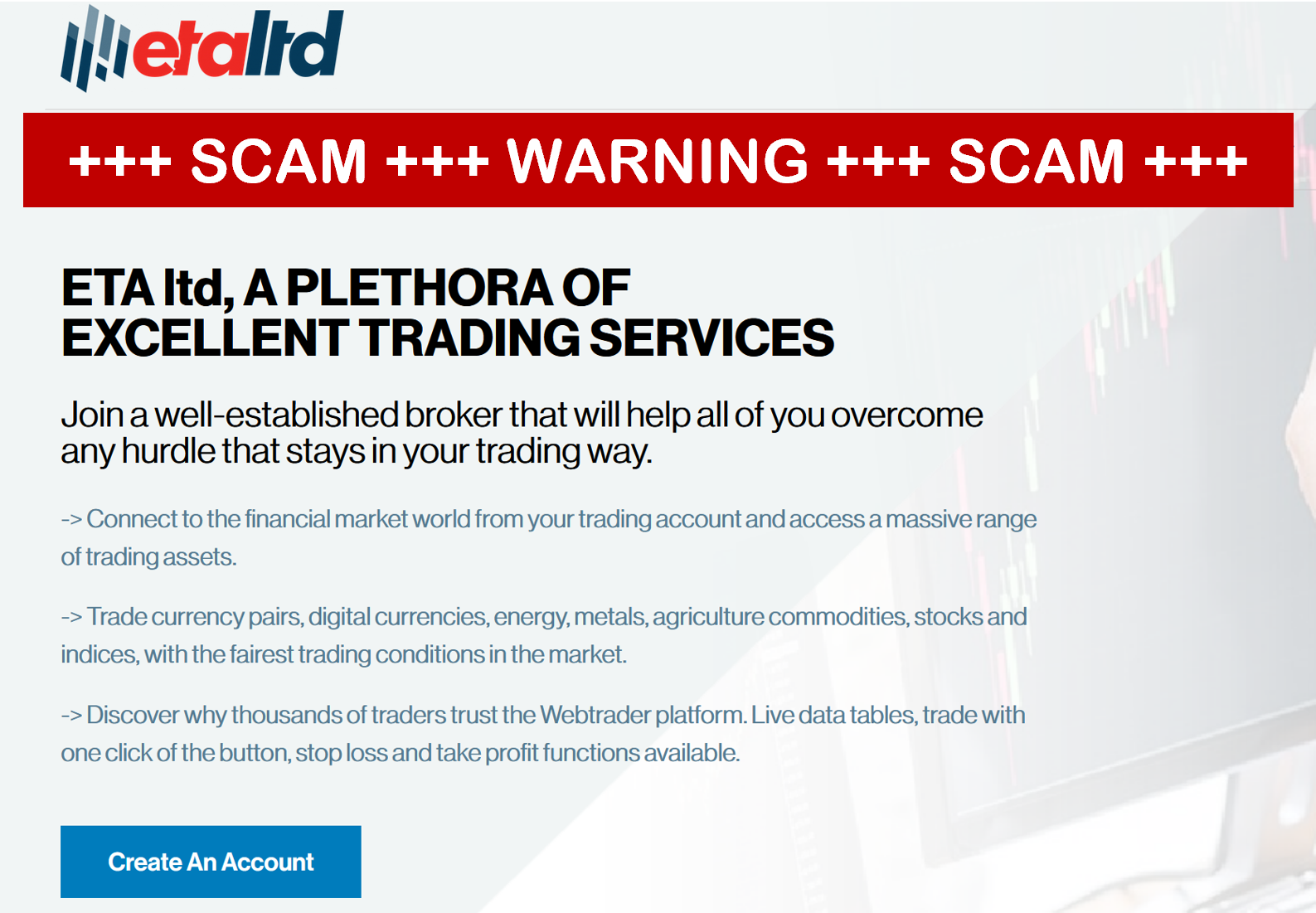 ETA Ltd FI investor warning against ETA Ltd broker scam