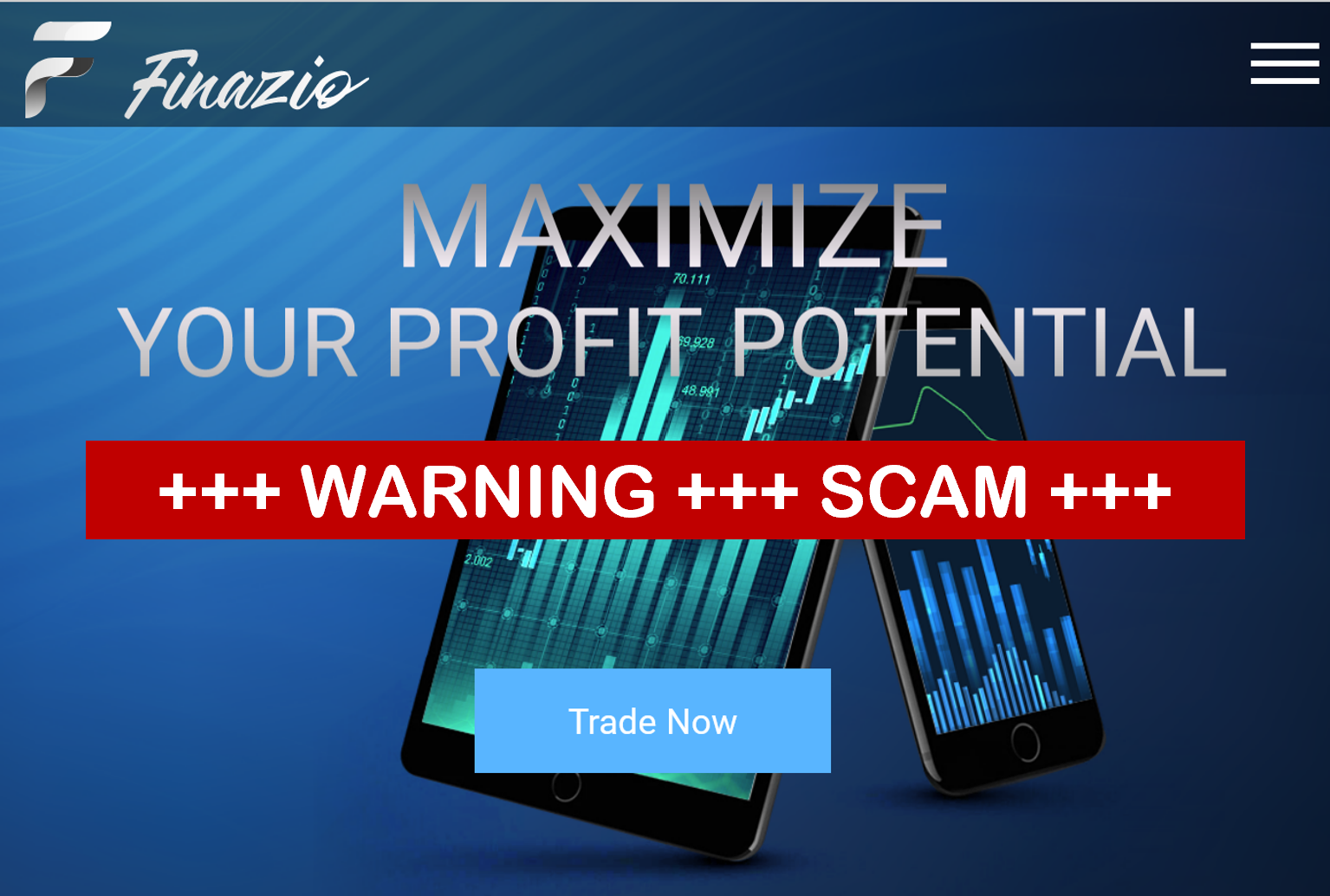 warning against Finazio broker scam