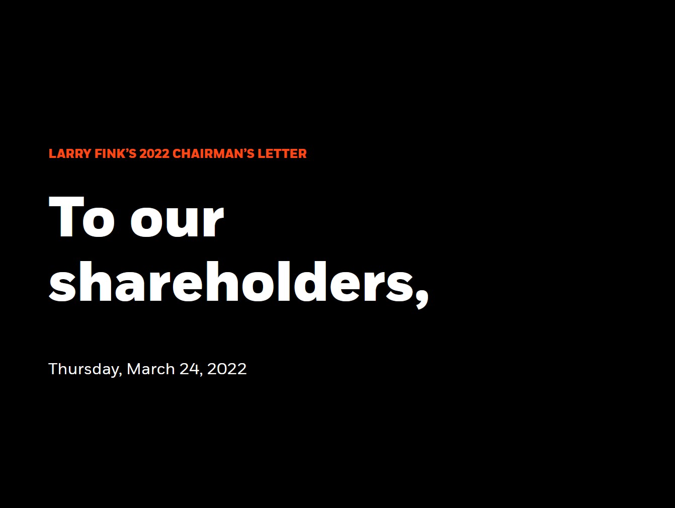 Larry Fink Blackrock Blackrock CEO Larry Fink and the end of the world we know it