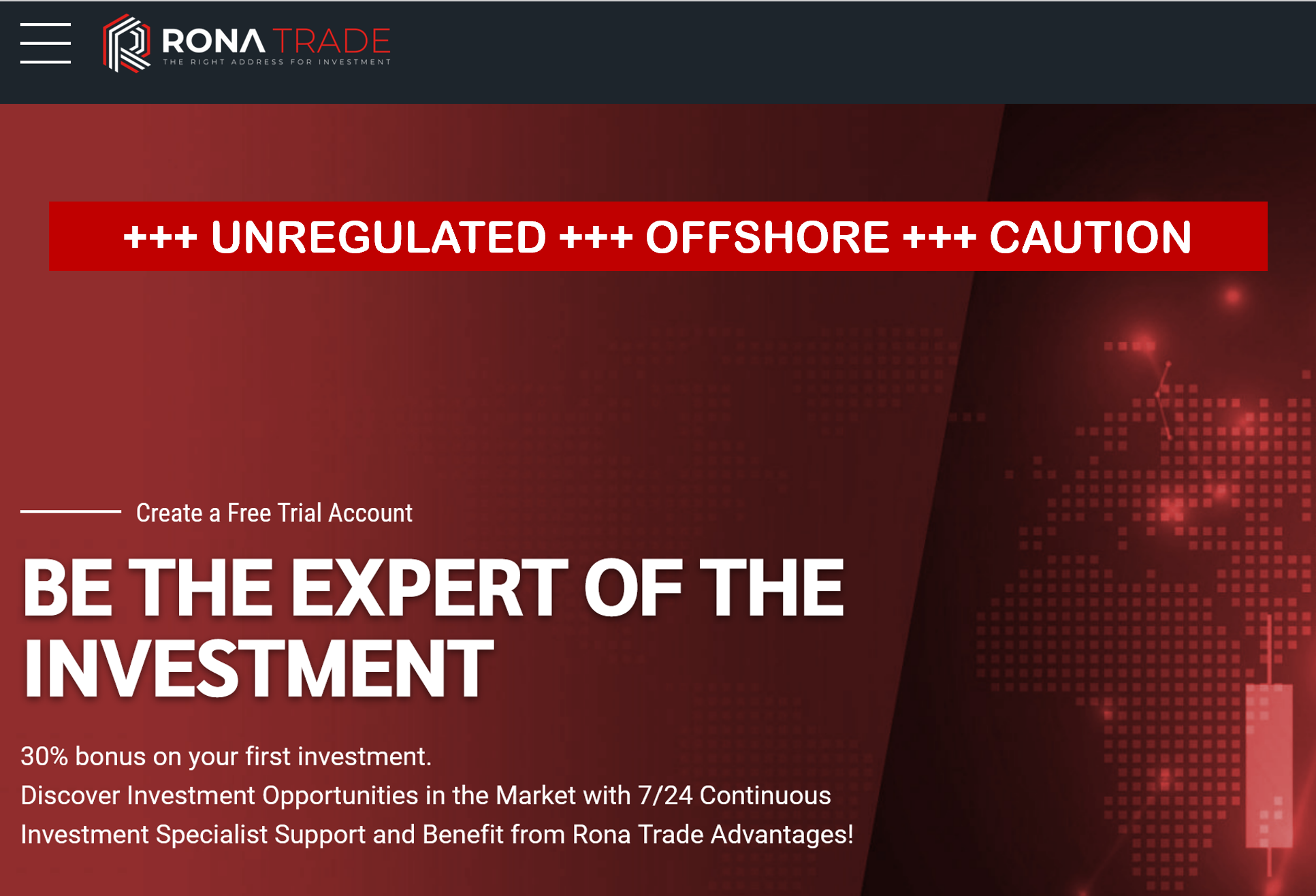 warning against Turkish Rona Trade broker