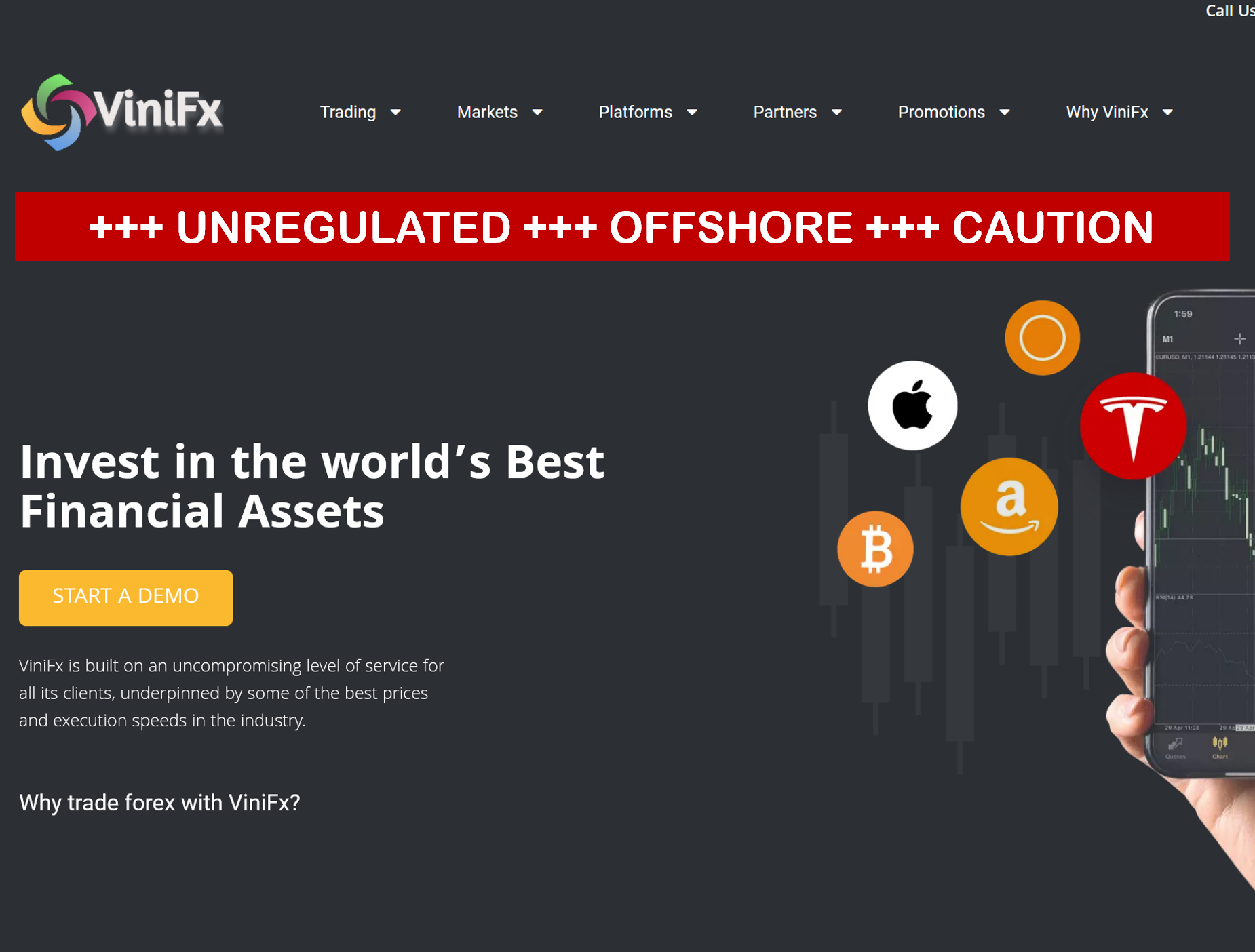 ViniFX FI warning against offshore broker ViniFX