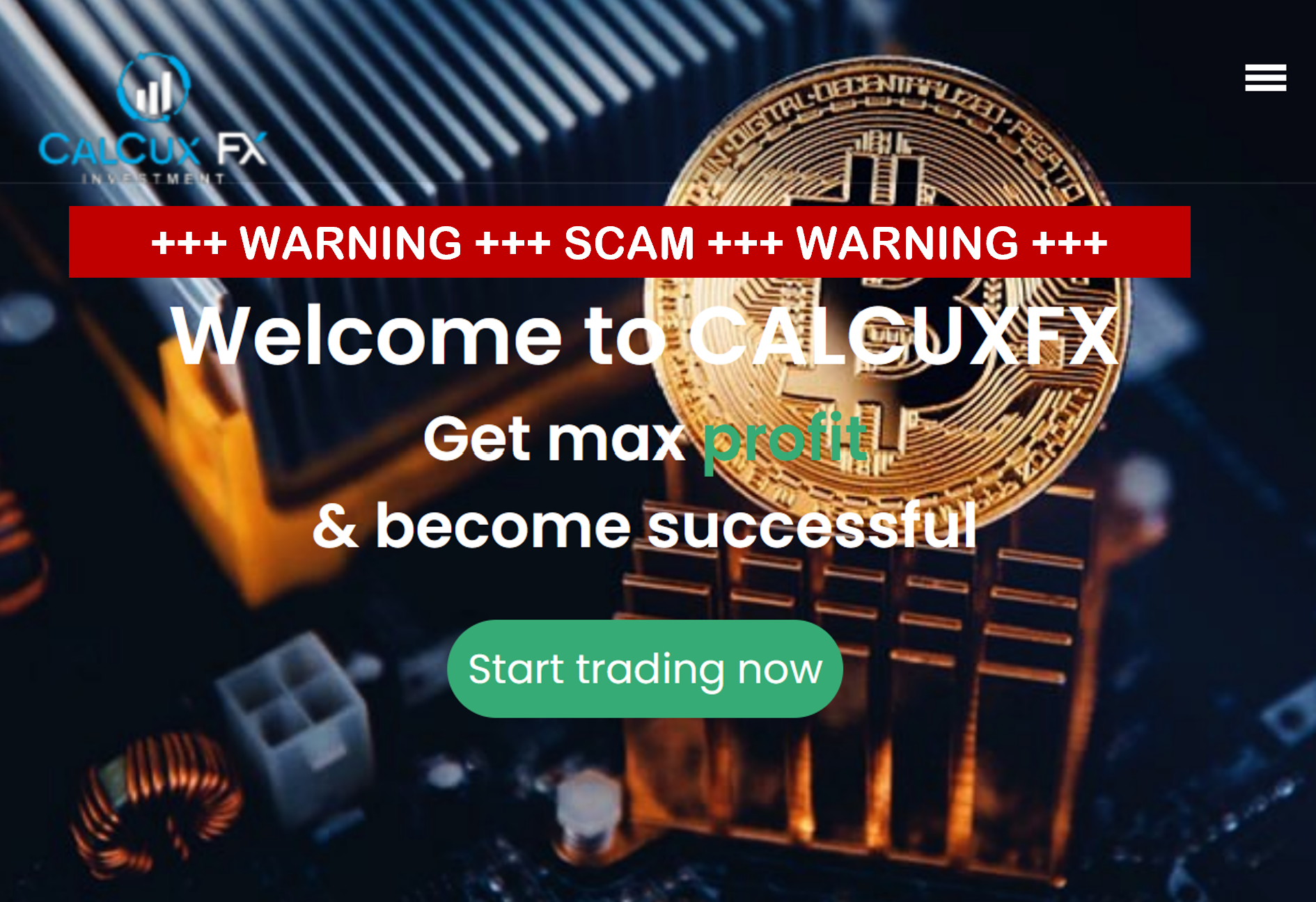 Investor warning against CalcuxFX
