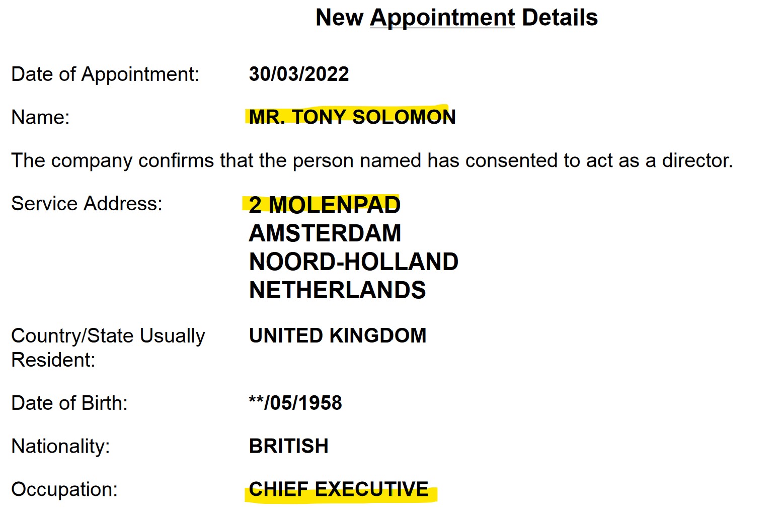 Tony Solomon appointed CEO Safened Safened appointed Tony Solomon director and CEO