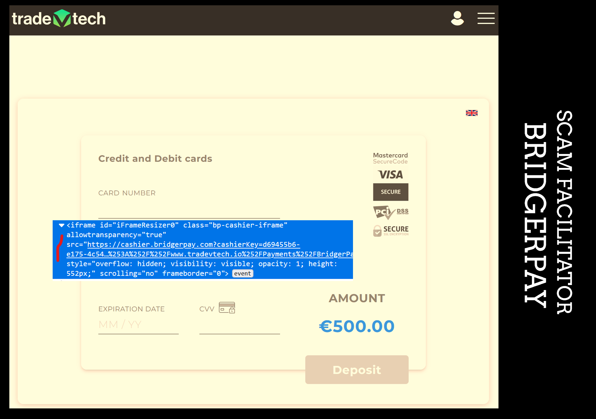 TradeVtech BridgerPay FI 2 investor warning against broker scam TradeVtech