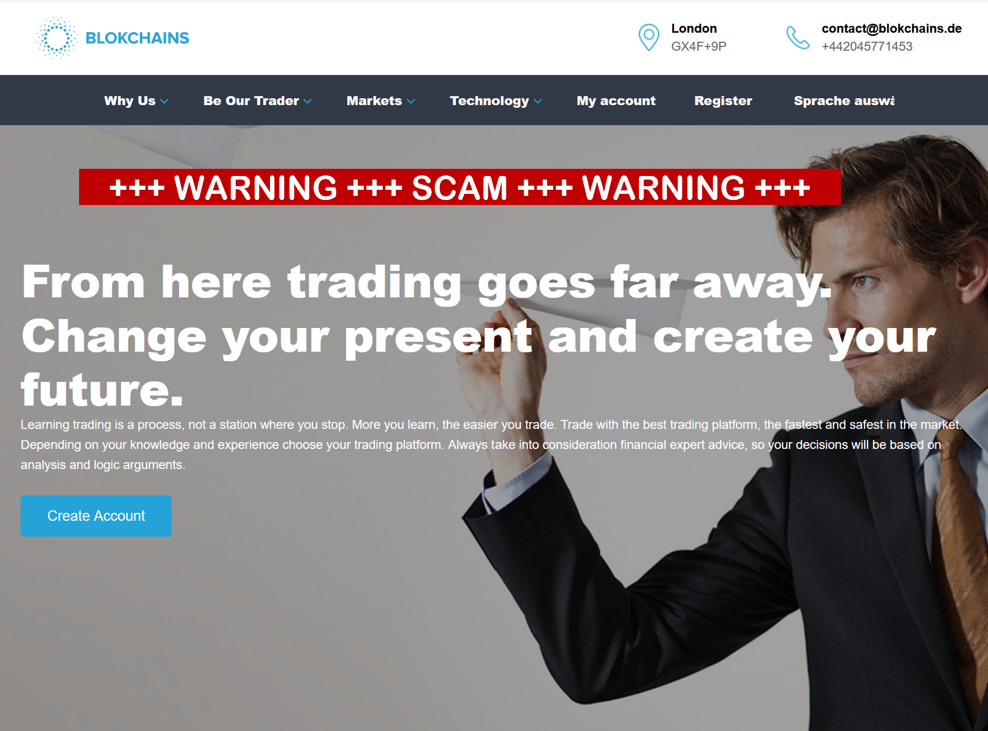 Blokchains FI investor warning against Blokchains broker scam