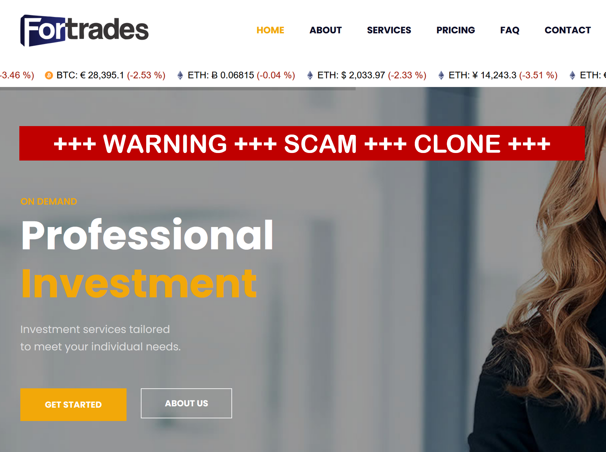 Urgent warning against ForTrades broker scam