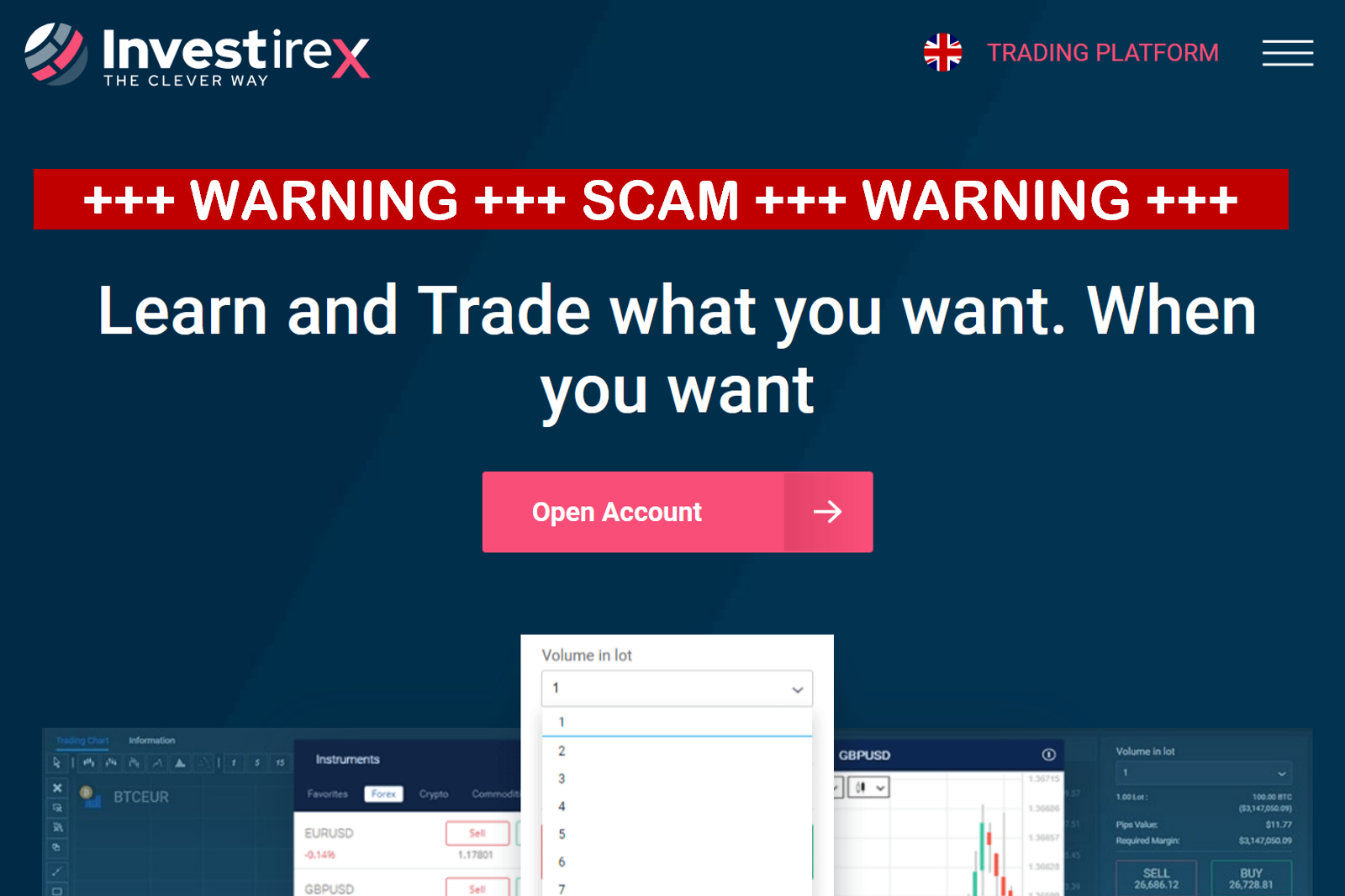 Investirex FI warning against broker scam Investirex powered by PandaTS