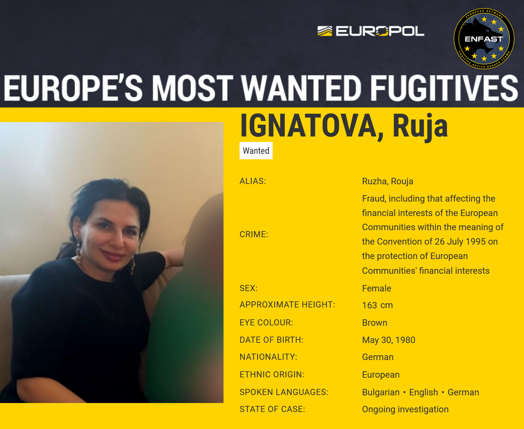 OneCoin Ruja Ignatova OneCoin Crypto Queen Ruja Ignatova on Europols Most Wanted list