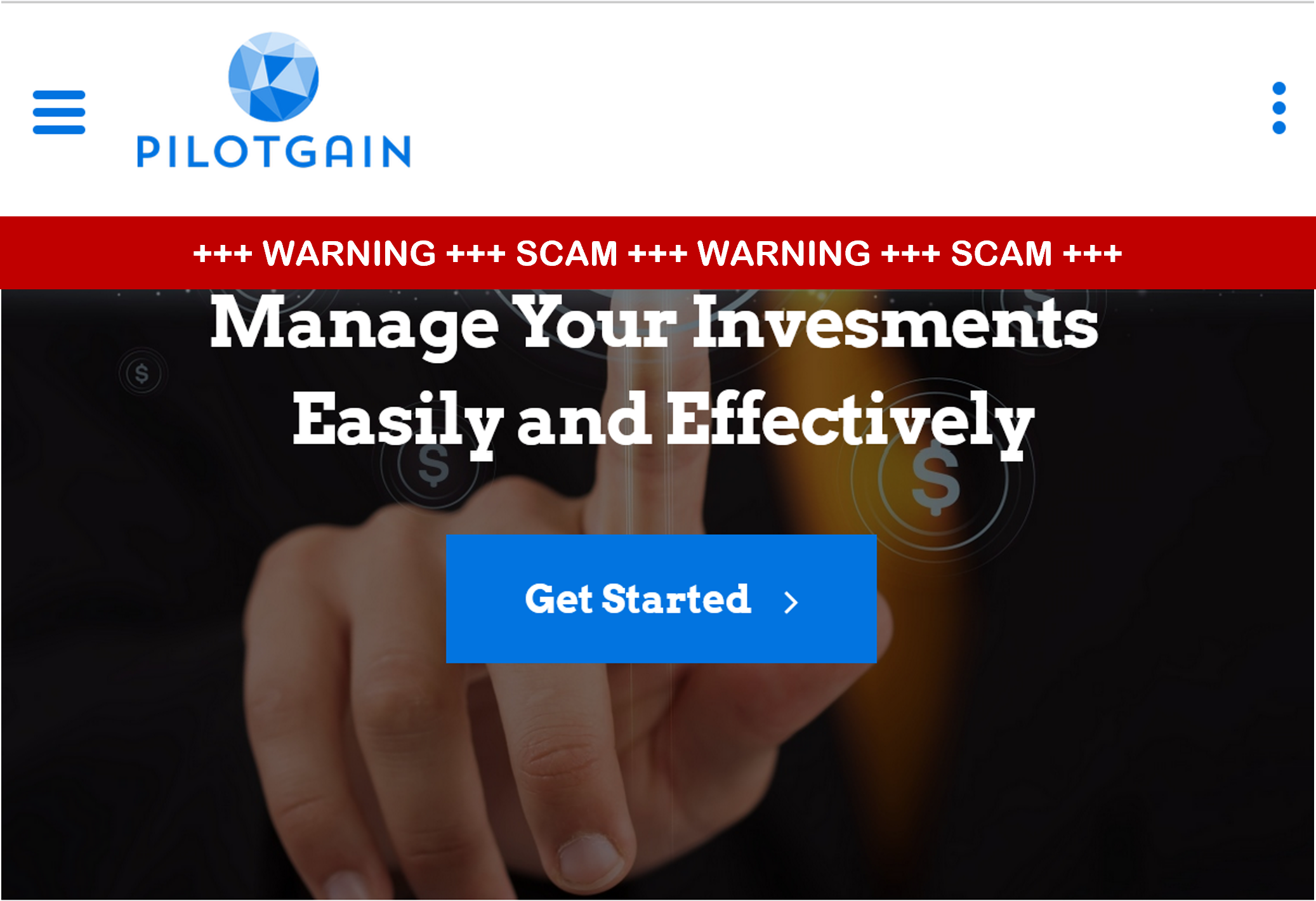 PilotGain FI FinTelegram warns against PilotGain.