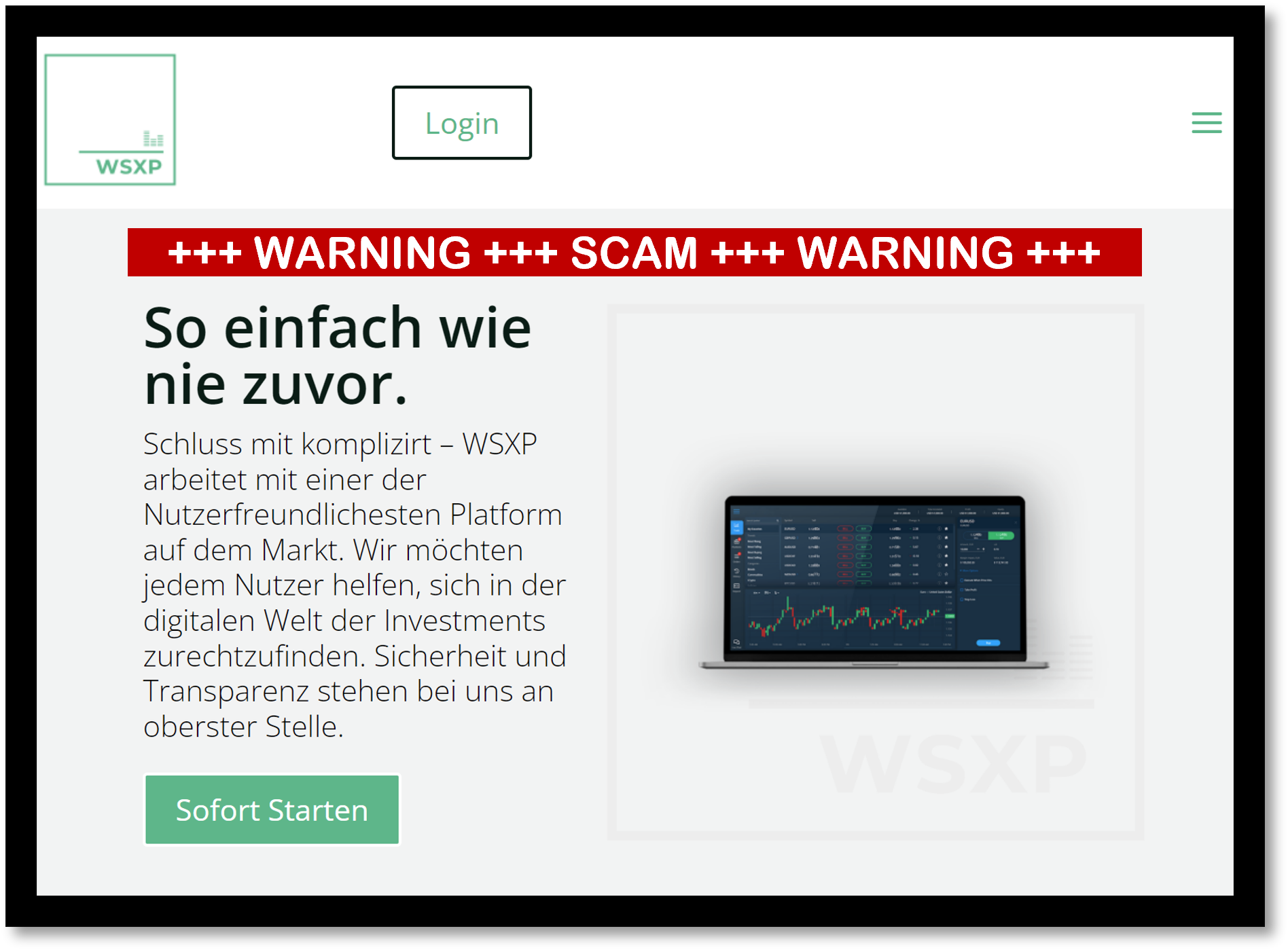 WSXP FI Investor warning against BaFin