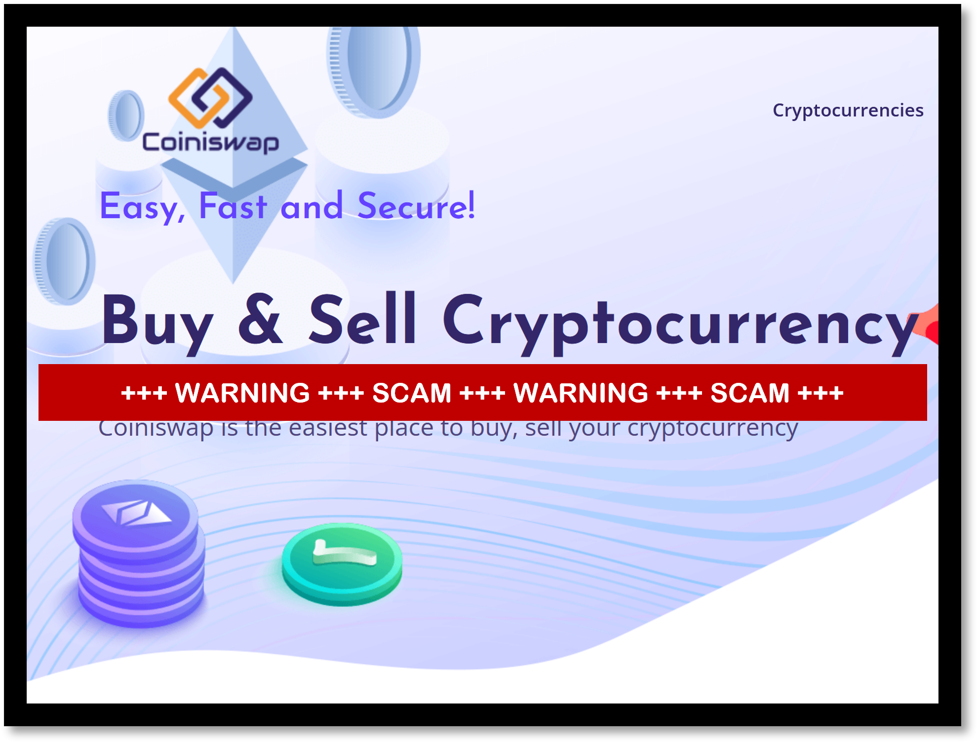 investor warning against coiniswap broker scam